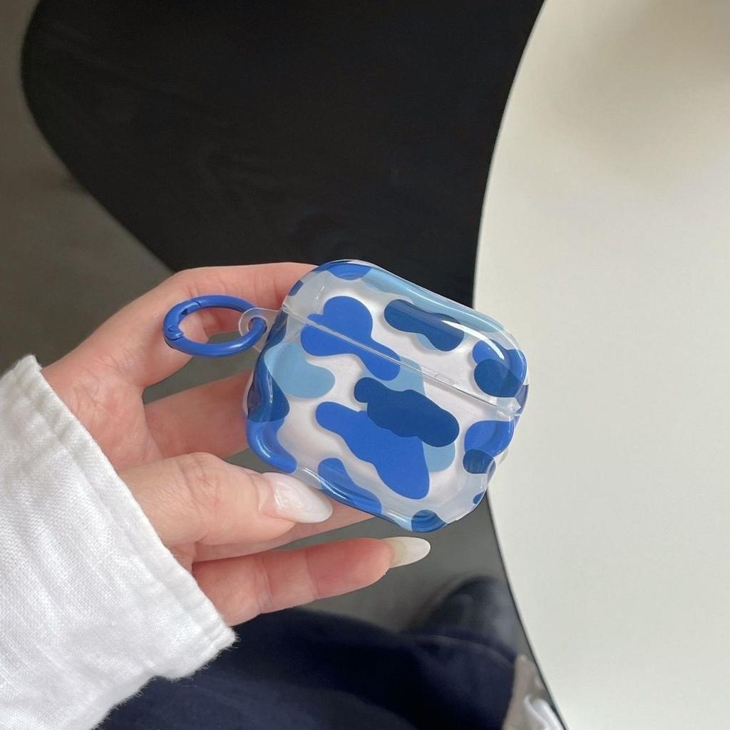Fashion Creative Personality Colorful Camouflage Pattern Series With Hook Earphone Cover Case for AirPods 5 1 or 2 3 4 Pro 2 Pro 3