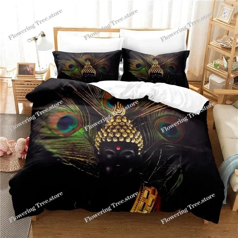 Buddha-Statue-Bettwäscheset Bettbezug-Set 3D-Bettwäsche Digitaldruck Bettwäsche Queen King Full Size Bettwäscheset Modedesign