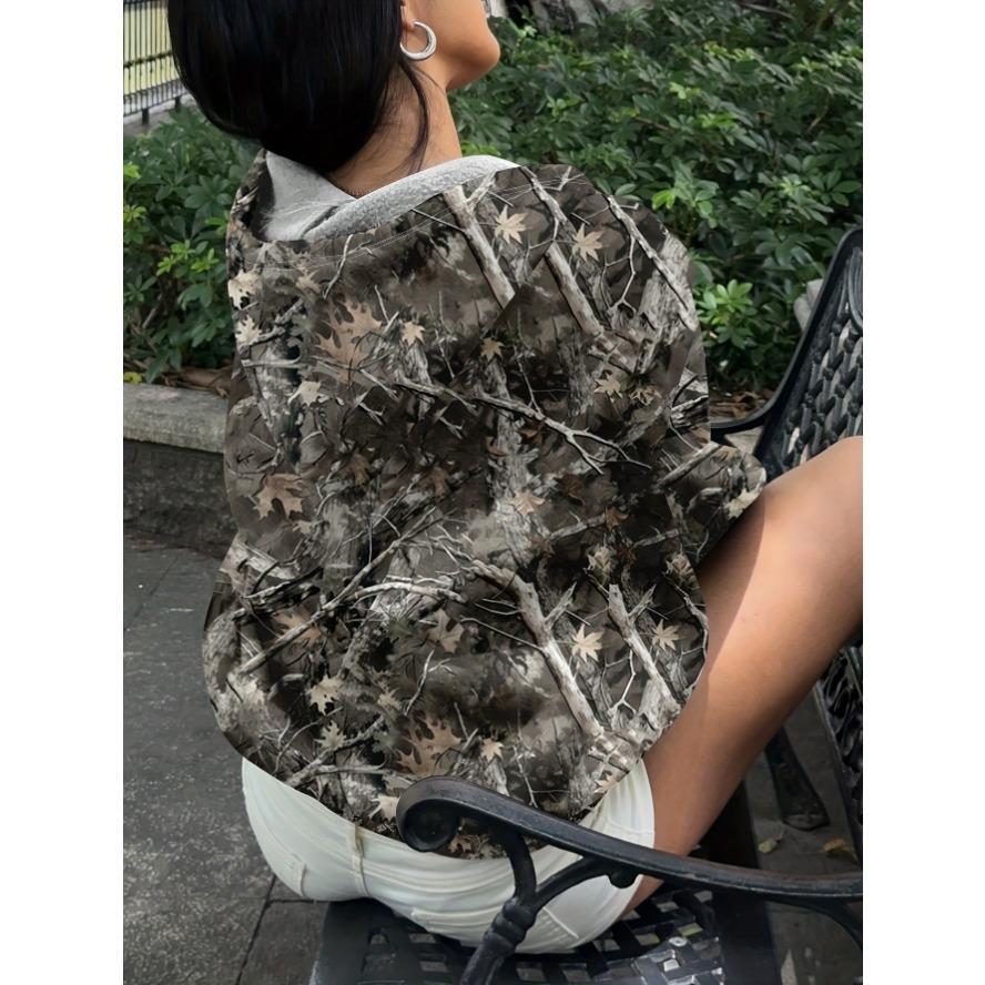 Hanorace și bluze de trening casual de modă pentru femei, cu mânecă lungă, cu glugă, cu imprimeu colorblock