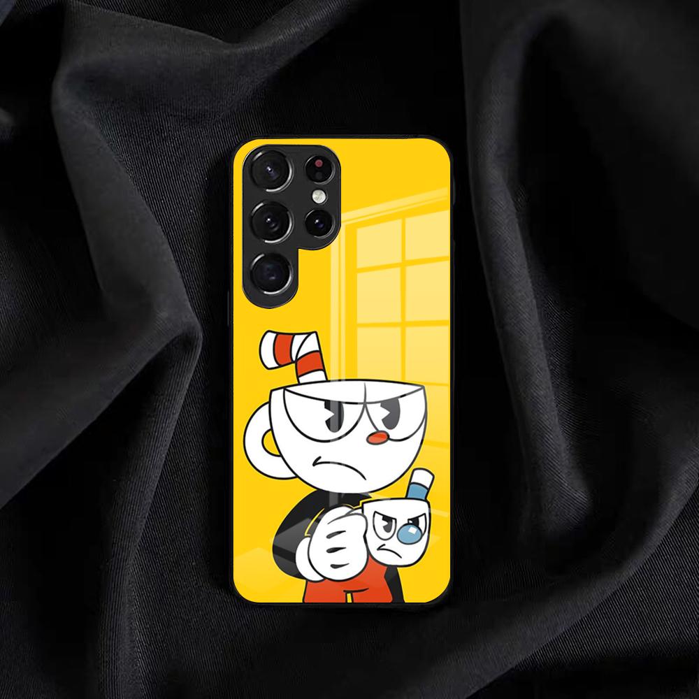 Hot Game C-cuphead Phone Case For Samsung S25 Edge Ultra S23 S22 S21 S20 Ultra Plus S24 Fe A54 A53 A25 Glass Cover