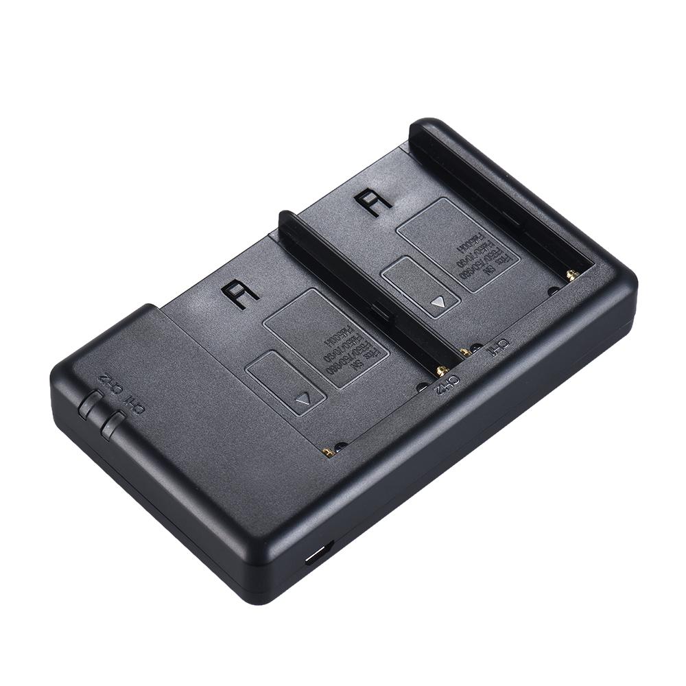 FB NP F550 Camera Battery Charger 2 Channel Micro USB Input for Sony F750 F770 F960 F970 F550 F530 F330 F570 FM50 FM70