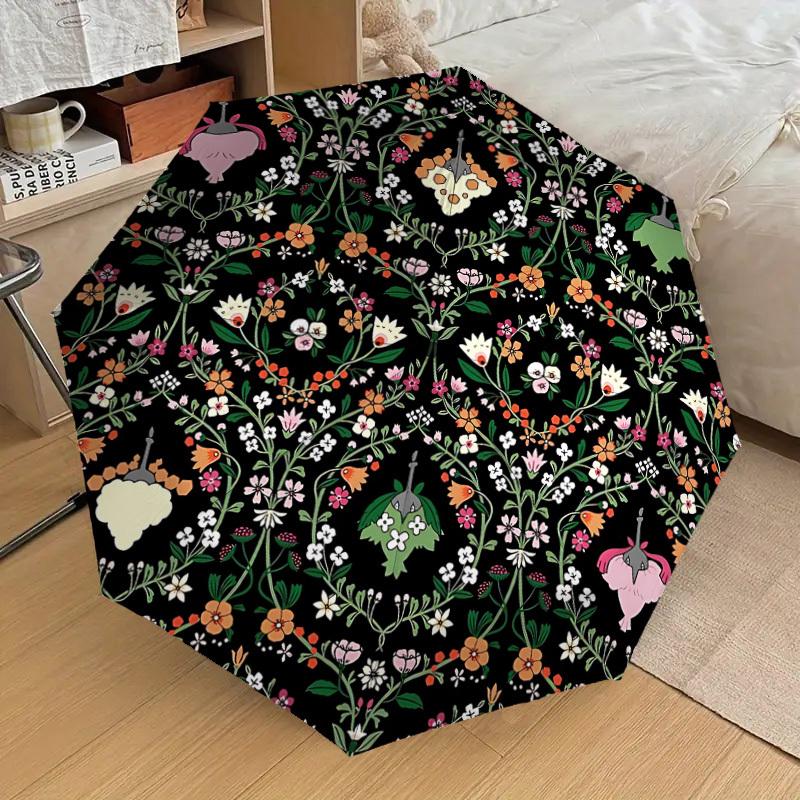 

1pc Floral Mandala Automatic Folding Umbrella Durable Iron Frame, Iron Umbrella Structure Suitable for All Seasons yy260203145