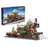 Plastic Construction Set Adar Christmas Train with LED Light, 1362 Parts