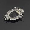 Vintage Courtly Brooch: European Alloy Silver Antique Lapel Pin with Embossed Woman's Head Design