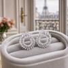 Laurel Leaf Hoop Earrings for Women, Silver Plated Earrings, Elegant Circular Earrings, Fashion Jewelry for Party Daily Wear