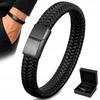 Men' Braided Leather Bracelet TITANIUM Gift Wrist Bracelet