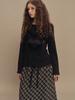 Cecese String Check Midi Skirt Black