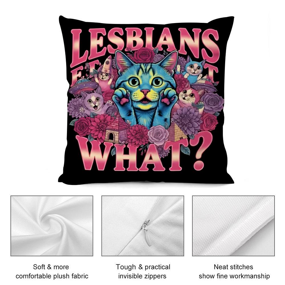 Funny Lgbtq eat what Cushion Cover Soft Plush Fabric DoubleSided Printed Cushion Covers for All Seasons Modern Home Decor