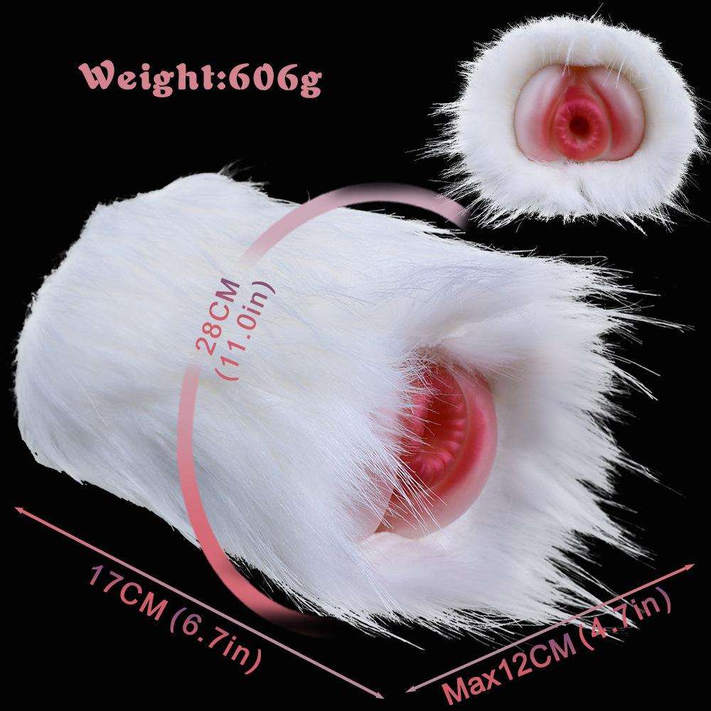 Masturbators for Men Sex Dolls White Fluffy Single Channel Manual 550g 12-15cm Alien Jet Cup Adult Sex Products Penis Exercise