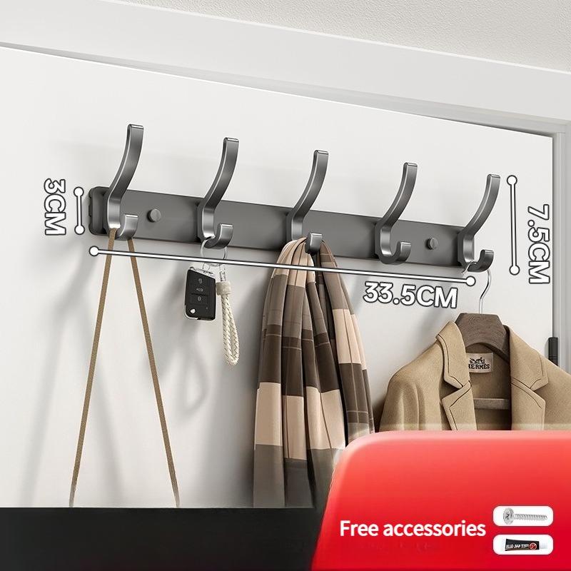 1SET door back hook, wall hanging, no punching, hanger entering the door porch, paste load-bearing coat hook, porch storage