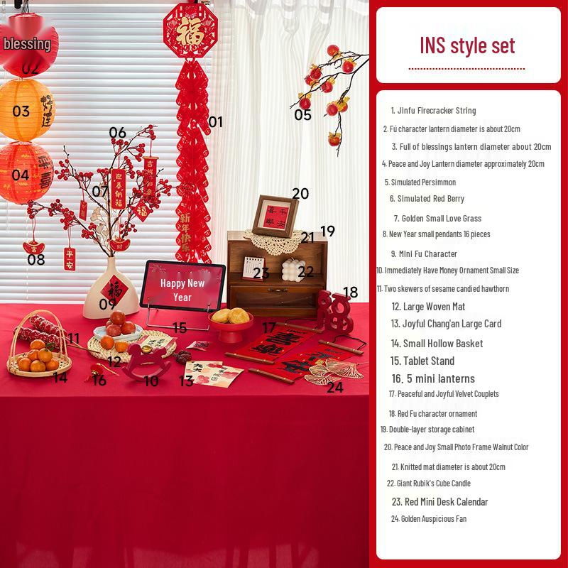 2026 New Year Retro Food Photography Scene Setup with Chinese-Style Props