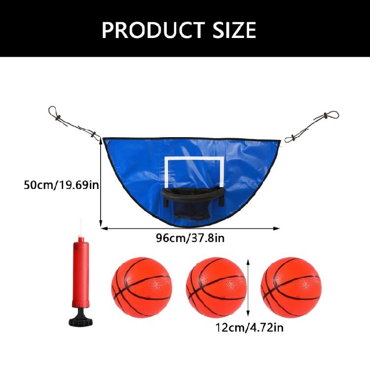 Trampolines Basketballs Hoop Set Practical Breakaways Rims Balls Pump PVC Texture Perfect for Any Ages Quick Installation