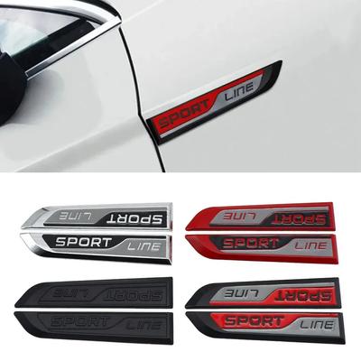 2PCS Metal Sport Line Badge Car Fender Side Emblem Sticker Badge Accessories