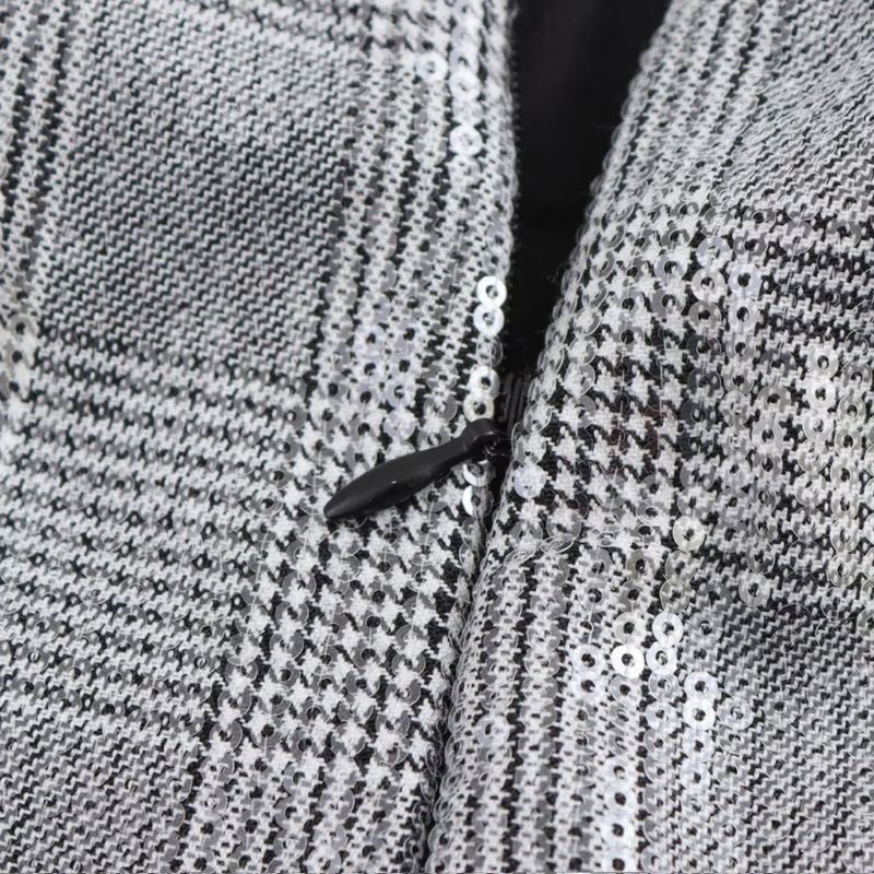 Kaslead New Women Clothes Western Style Versitile Fashion Plaid Sequined Sexy Low Waist Skirt