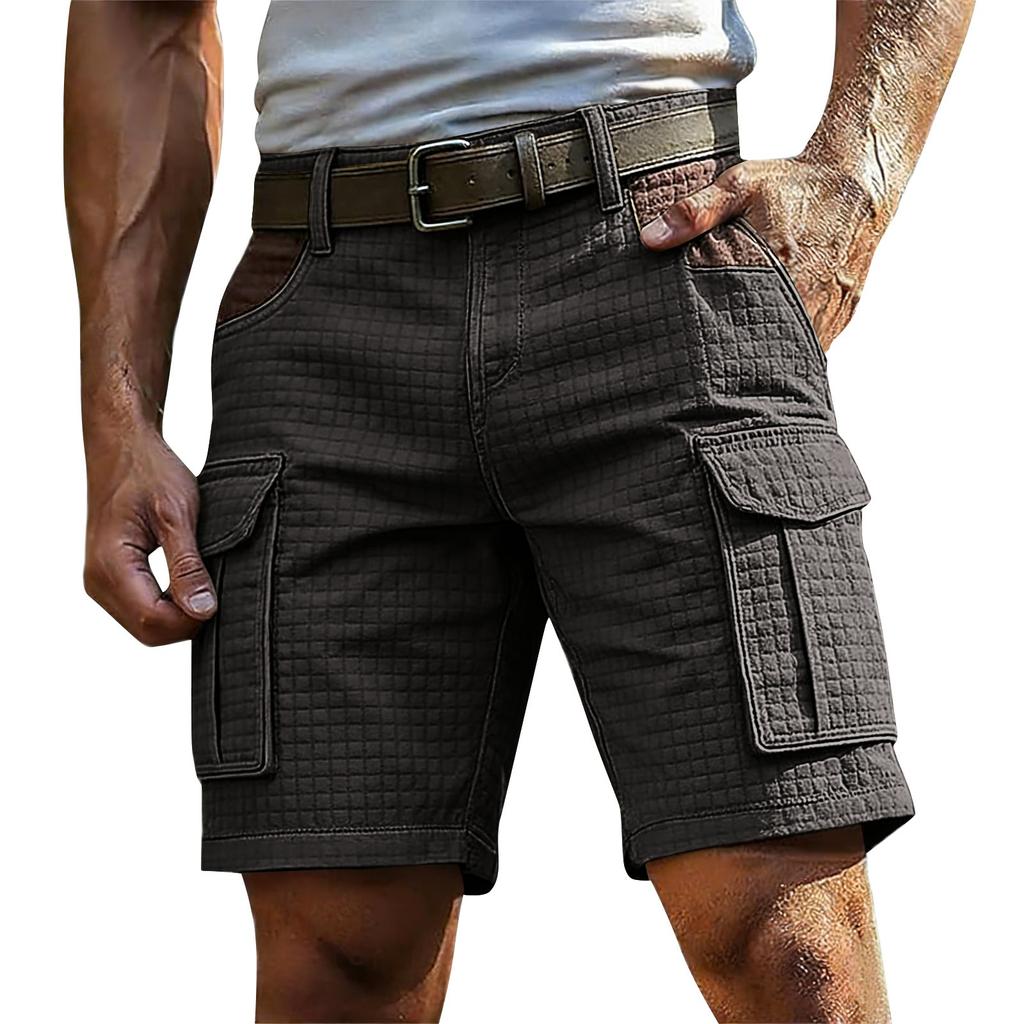 Men's Summer Multi-Pocket Textured Cargo Shorts Men's Casual Fashion Cargo Shorts