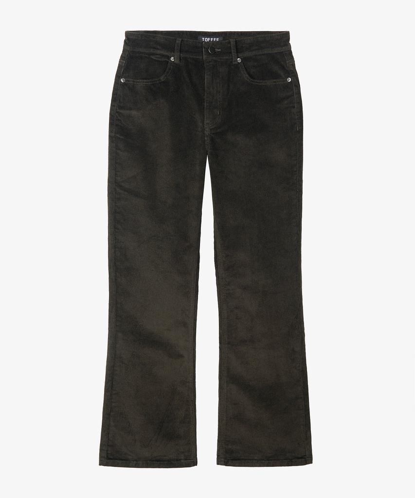 TOFFEE WOMEN W Winter Loose Bootcut Corduroy Pants (Brown)