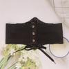Western Styles Black Corset Leather Belt Women Gothicism Styles Waistband for Women Fashion Accessory