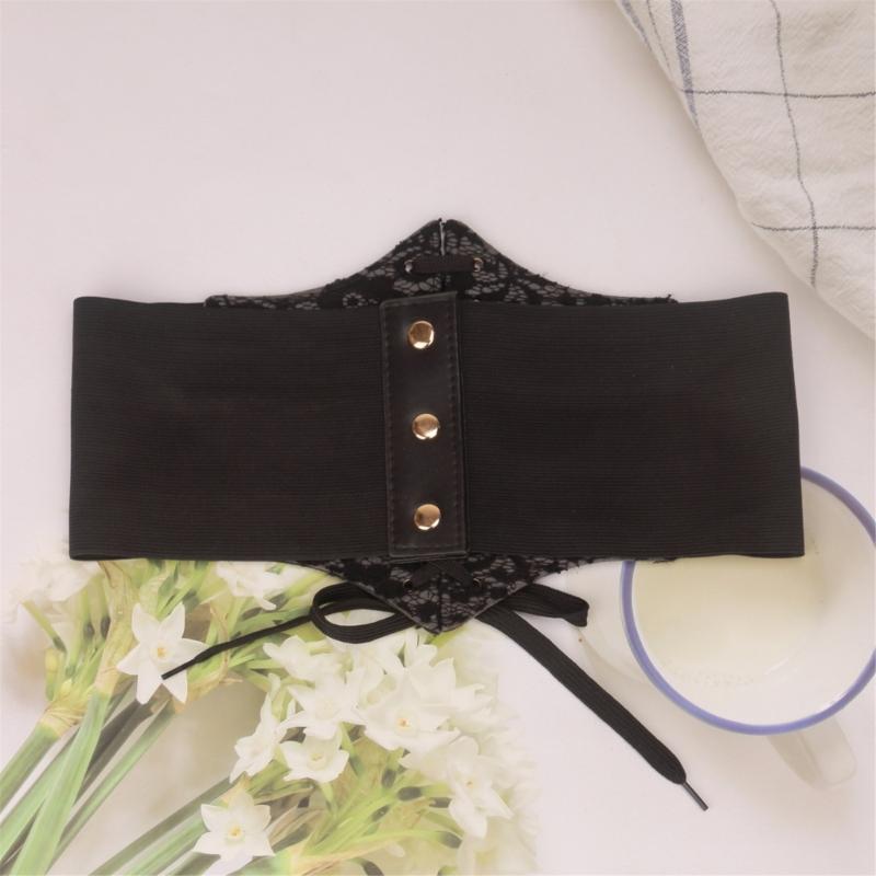 Western Styles Black Corset Leather Belt Women Gothicism Styles Waistband for Women Fashion Accessory