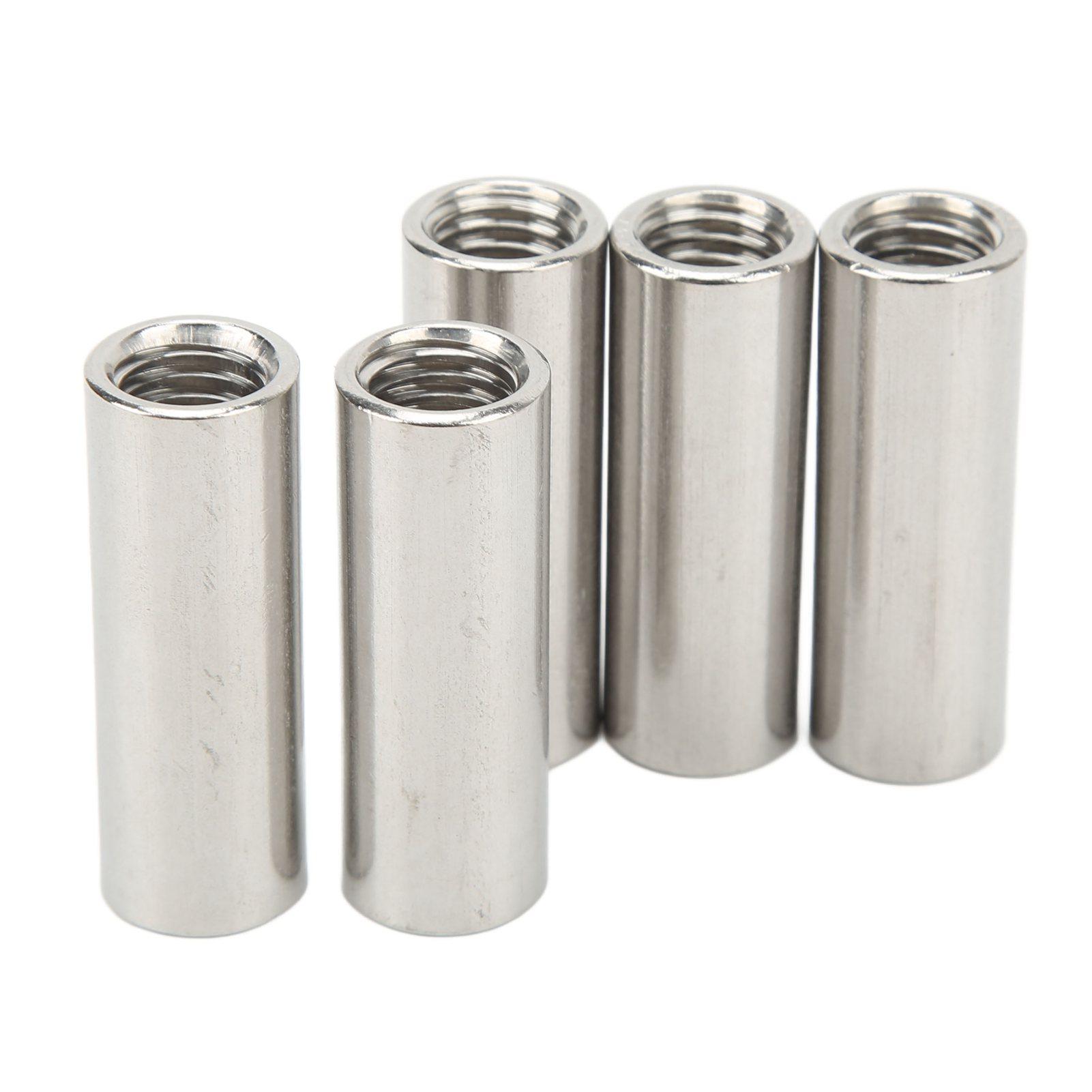 

5Pcs Coupling Nut Round M12 Stainless Steel Rod Connector Nut Female Thread Fastener