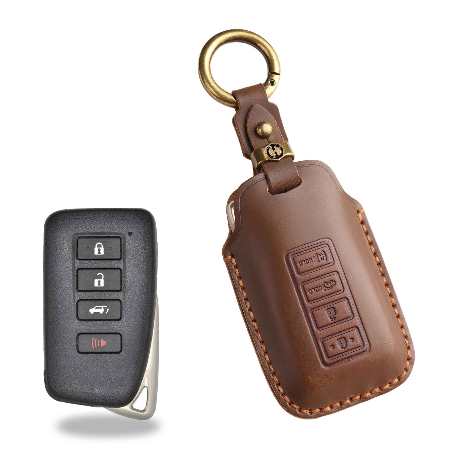 

Retro key cover is suitable for old Lexus cars, handmade genuine leather key case ring.
