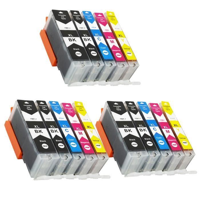 

Bada Cartouches d encre Puce Compatible Canon PGI-520 / CLI-521 Canon Pixma IP-3600 IP-4600 IP-4600-X IP-4700 MP-540 MP-550 MP-560