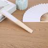 Blank White DIY Paper Decorative Fans Hand Practice Hand Held Fan Portable Hand-painted Elegant Creative for Dance Cosplay Props