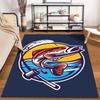 Fishing Themed Carpet with Colorful Fish Design and Rod Pattern Suitable for use as an anti-slip for living room bedroom sofas