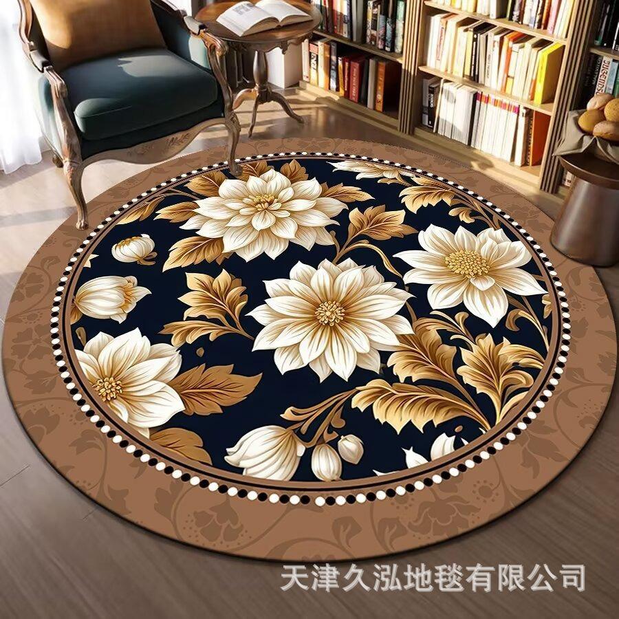 Circular Carpet Bedroom Living Room Carpet Coffee Table Carpet Home Sofa Circular Mat Ethnic Style Carpet
