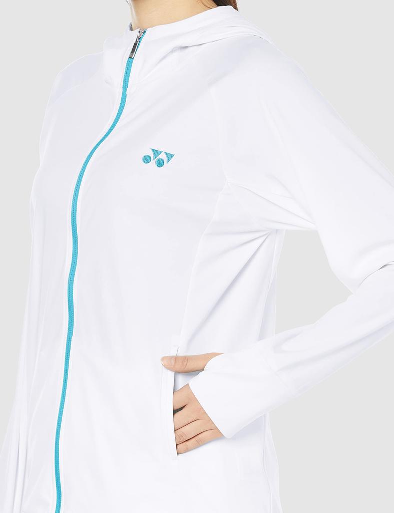 Yonex Knit White Medium Women's Warm-Up Hoodie, 57076, (011),