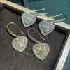 New Trendy Temperament Versatile Fashionable Women's Earrings Love Super Flash Zircon Sweet Fresh Popular Luxury Party