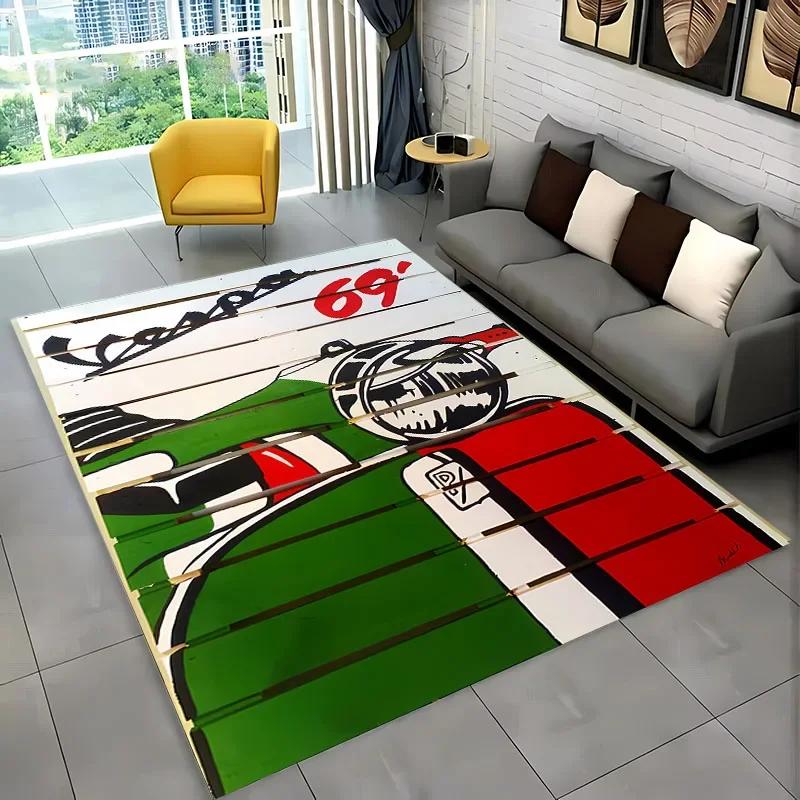 

V-Vespa Moto Modern Fashion Carpet for Living Room Bedroom Sofa Area Rugs Kitchen Door Un-slip Floor Mats Alfombra Birthday Gift 50x80cm (20x31in)