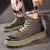 Luxury Leather Men's Casual Shoes New Fashion Men Ankle Boots Comfortable Short Boots Lightweight Work Boots Walking Footwear
