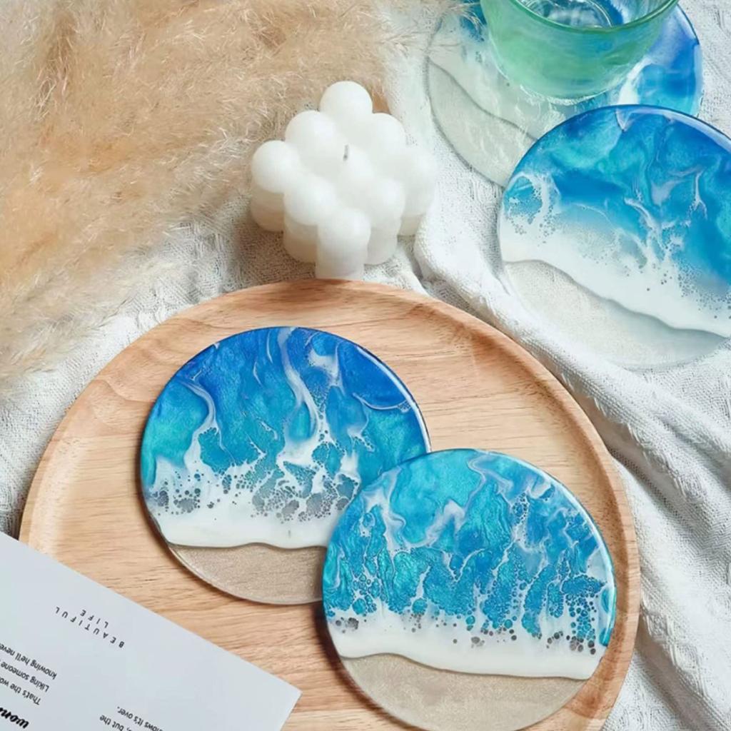 Round Coaster Epoxy Resin Silicone Molds Coaster Molds for DIY Resin Wine Glass Cup Mat Home Decor Round Tray Mold