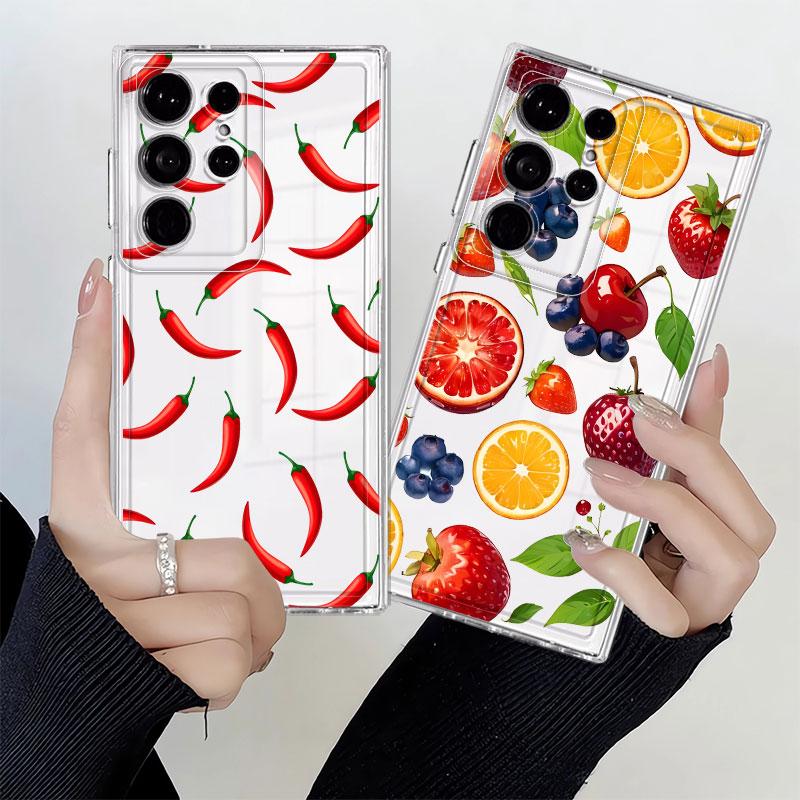 Phone Cover Case for Samsung Galaxy S26 S21 S22 FE S25 Edge S20 Plus S23 Ultra S24 Note 20 Ultra 10 Fruit Chili