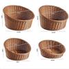 Hardness Fork Spoon Basket Handwoven Round Storage Box  Restaurant Serving Tabletop Display