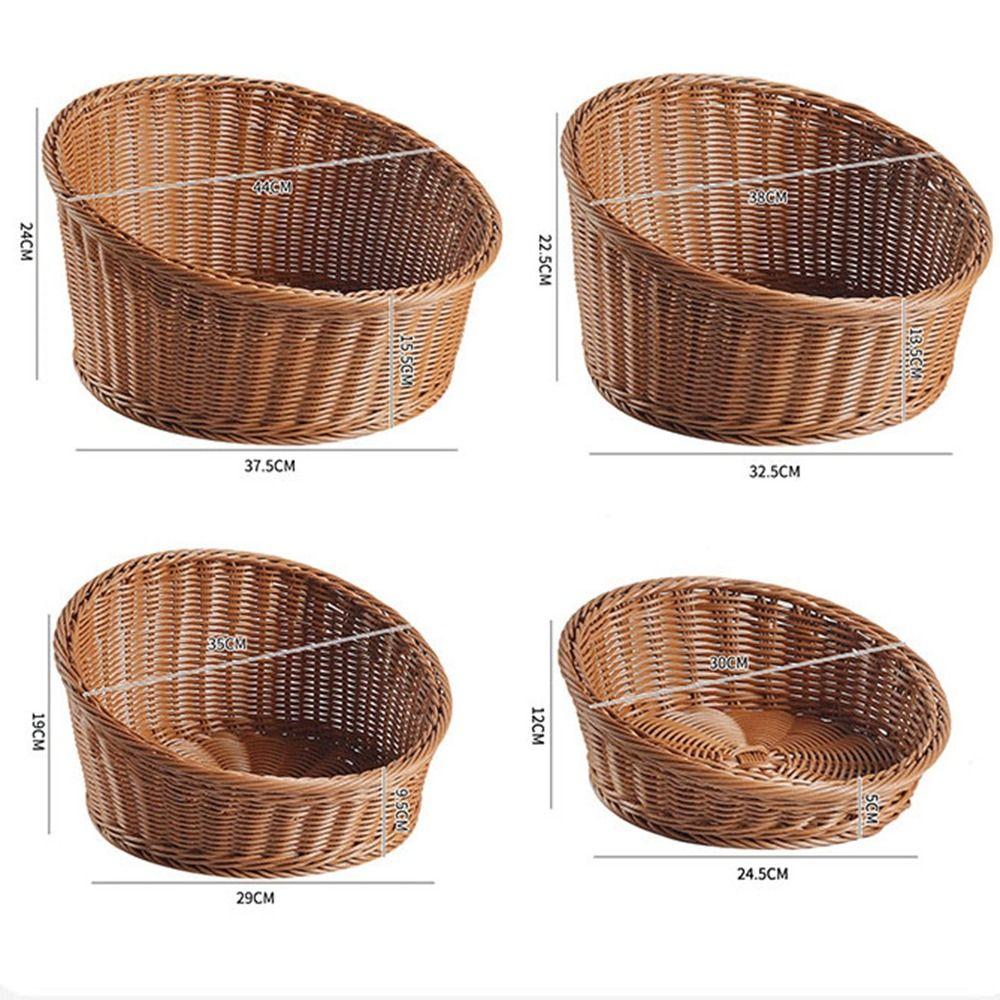 Hardness Fork Spoon Basket Handwoven Round Storage Box  Restaurant Serving Tabletop Display