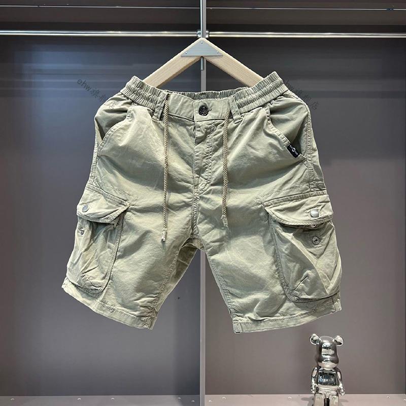Shorts Cargo d'Été pour Hommes, Décontractés Multi-poches Amples Stretch Coton Pur Pantalon d'Extérieur XL kaki
