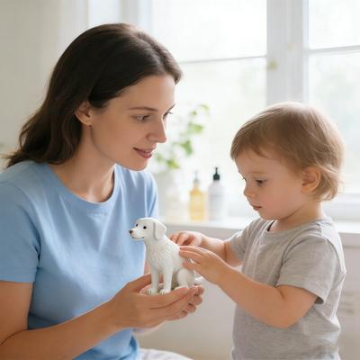 Simulation Kackender Labrador Modell Lebensecht Weißer Hund Sammlerfigur Miniaturtier Lernspielzeug Dekoration Hunde Liebhaber Geschenk