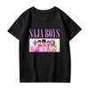 Fashionable Round Neck Short Sleeve Work Clothes Printed Tops For KID Summer Tops