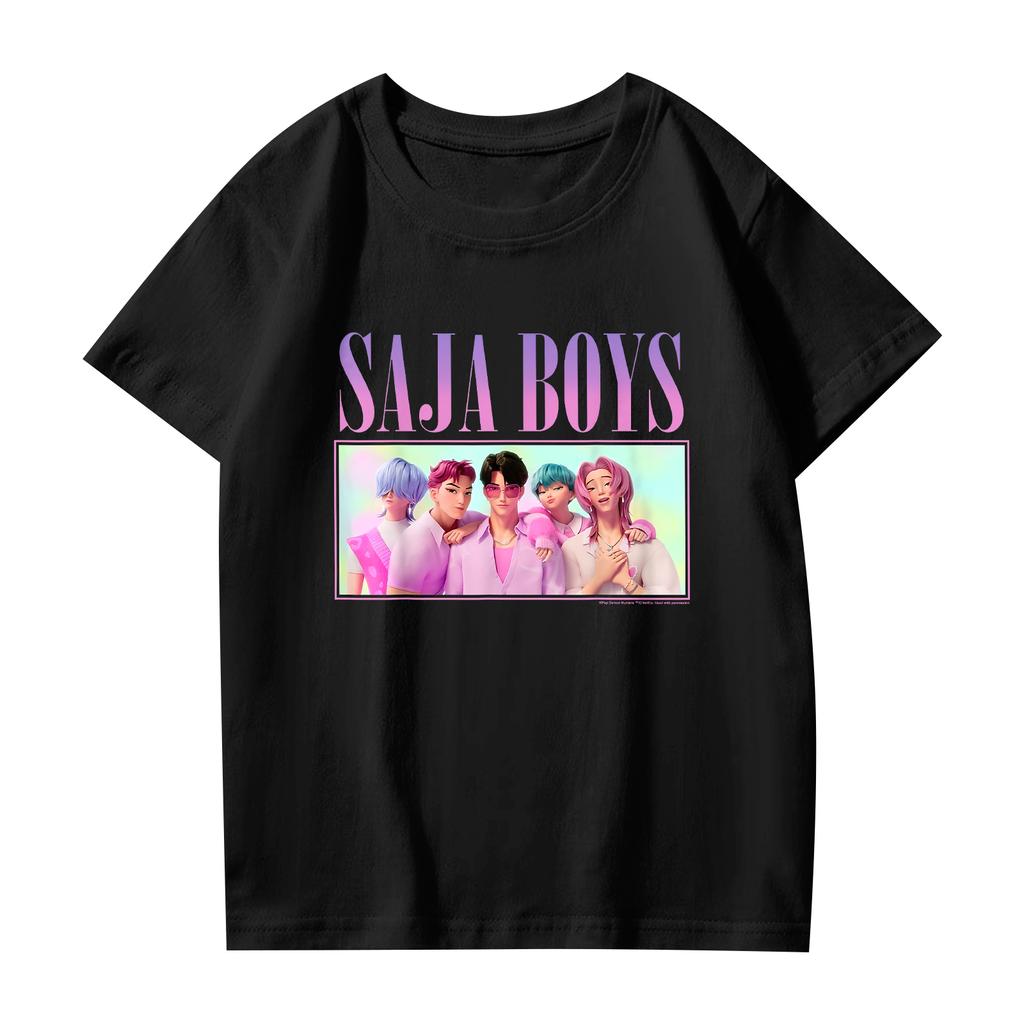 Fashionable Round Neck Short Sleeve Work Clothes Printed Tops For KID Summer Tops