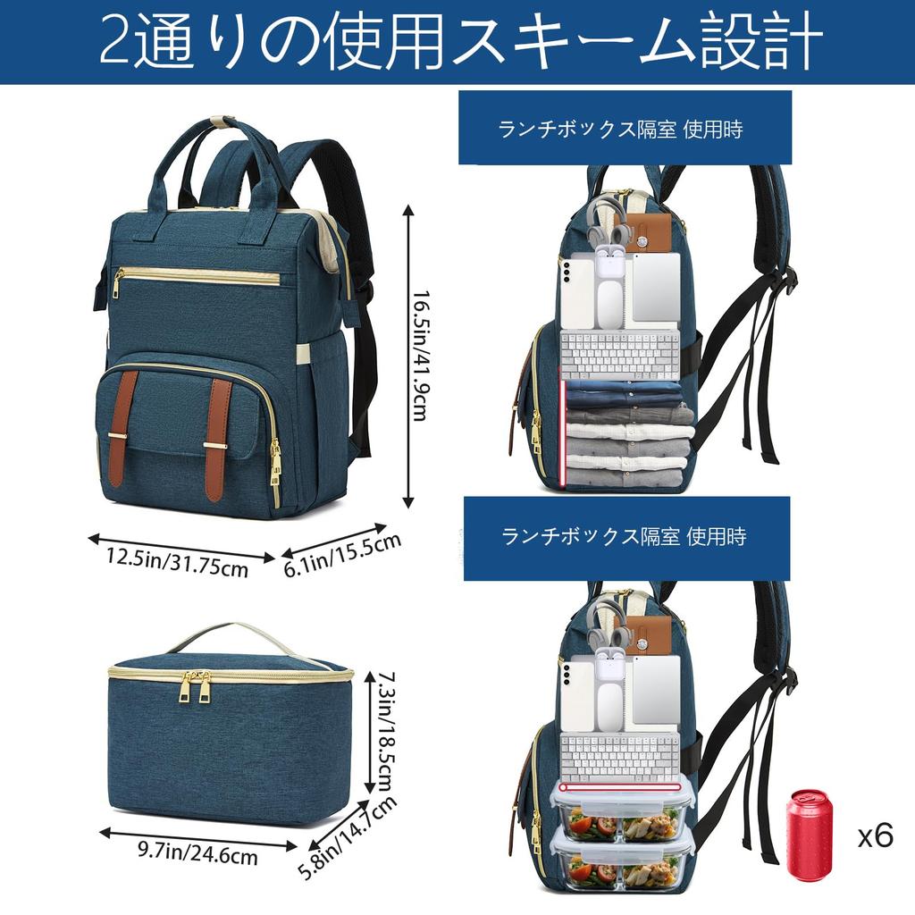 Large Capacity Insulated Backpack Cooler Box Cooler Bag Lunch Bag Insulated Cooler Lunchbox Compatible with Laptops with USB Port Stylish Bag with