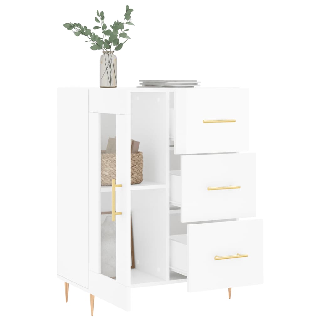 vidaXL Sideboard Hochglanz-Weiß 69,5x34x90 cm Holzwerkstoff