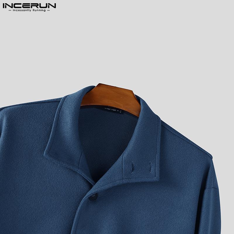 INCERUN Autumn Men Lapel Long Sleeve Buttons Down Jackets Coats