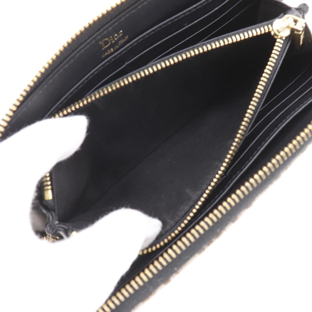 Dior Zip Around Purse 43BO.1215 Oblique Brown Canvas Women Used