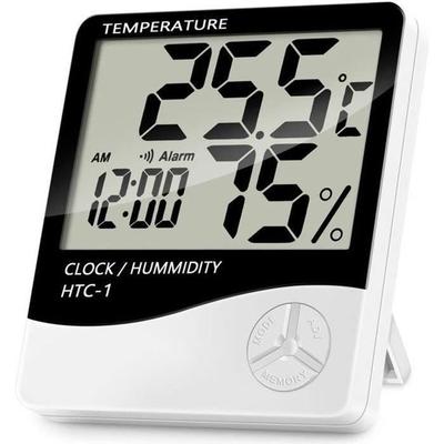 AL03858-Electronic Multifunction Indoor Thermometer Hygrometer Digital LCD Screen Temperature and Humidity Display HTC-1