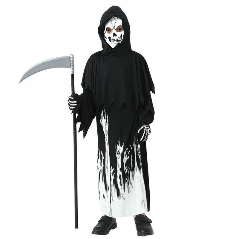Halloween party cosplay costumes, children's ghost costumes that glow in the dark