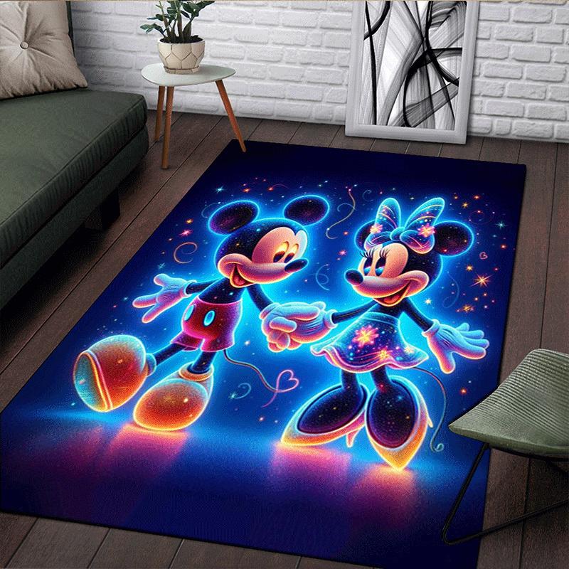 1pc Mickey Pattern Area Rug Soft Flannel Floor Mat for Living Room,Office,Bedroom and Carpet
