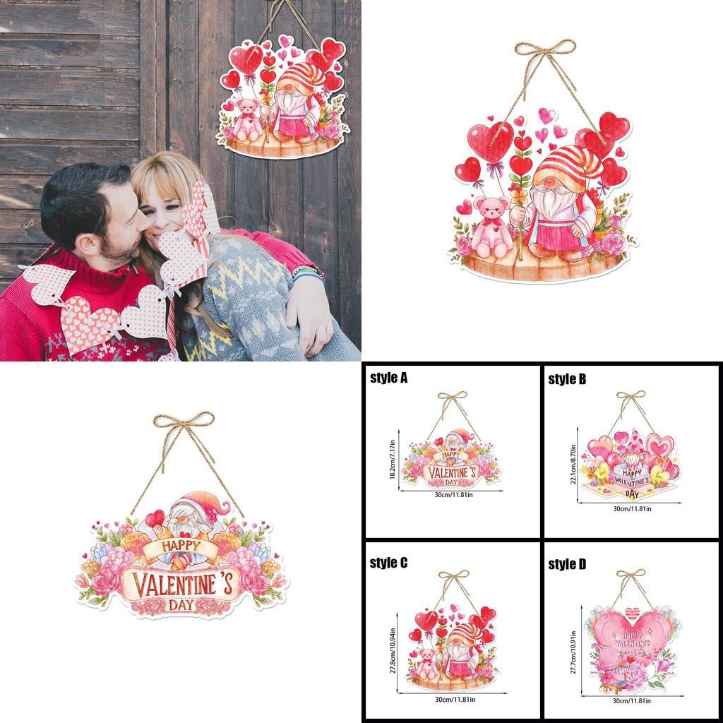 Valentines Day Pink Door Hanger Decorations For Party Scene Enhancement With Paper Material