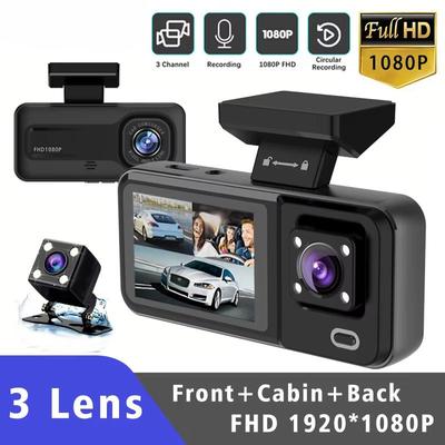 Auto Dvr 1080P Dash Cam Interiér kabiny Mini vozidlo Třícestné DVR Rekordér Video Registrátor Videokamera