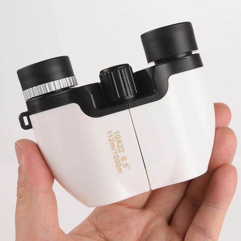 

10x22 Portable HD Binoculars with Low-Light Night Vision for Kids 10x22 White Small Paul (with packaging)